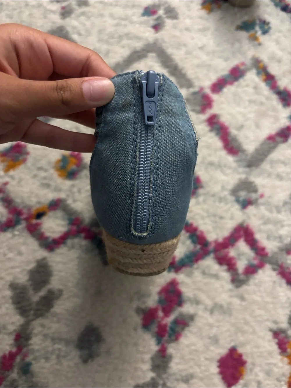 Gymboree Denim Blue Braided Ankle-Tie Sandals